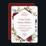 Mistletoe Manor Waterverf Winter Hexagon Bruiloft Kaart<br><div class="desc">Mistletoe Manor Waterverf Lush Winter Rozen Design met handgeschilderde bloemstukken, Holly Berry Leaves, Pine Spring Foliage. Kleurrijke Marsala, Wijn Merlot Rood, Bourgogne, Ivoor Cream, en Groen. Met Swirly Chic Typography Brush Script Fonts, en Roos Gold Glitter Folie Geometrisch zeshoek Lijst, en Elegant bloemenontwerp - bruiloft uitnodigingen! ~ Controleer mijn winkel...</div>