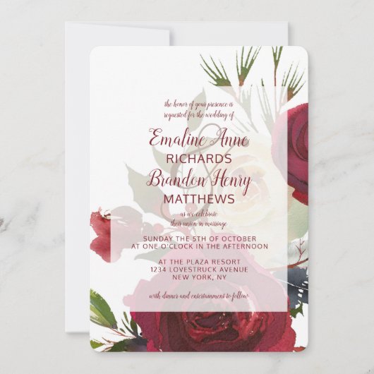 Mistletoe Manor Waterverf Winter ingelijste bruilo Kaart (Voorkant)