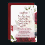 Mistletoe Manor Waterverf Winter ingelijste bruilo Kaart<br><div class="desc">Mistletoe Manor Waterverf Lush Winter Rozen Design met handgeschilderde bloemstukken, Holly Berry Leaves, Pine Spring Foliage. Kleurrijke Marsala, Wijn Merlot Rood, Bourgogne, Ivoor Cream, en Groen. Met Swirly Chic Typography Brush Script Fonts, Geometric Rectangle Lijst, en Elegant stijl bloemenontwerp- Wedding Invitations! ~ Controleer mijn winkel om de volledige bruidssuite voor...</div>