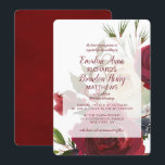 Mistletoe Manor Waterverf Winter ingelijste bruilo Kaart<br><div class="desc">Mistletoe Manor Waterverf Lush Winter Rozen Design met handgeschilderde bloemstukken, Holly Berry Leaves, Pine Spring Foliage. Kleurrijke Marsala, Wijn Merlot Rood, Bourgogne, Ivoor Cream, en Groen. Met Swirly Chic Typography Brush Script Fonts, Geometric Rectangle Lijst, en Elegant stijl bloemenontwerp- Wedding Invitations! ~ Controleer mijn winkel om de volledige bruidssuite voor...</div>