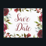 Mistletoe Manor Waterverf Winter Save the Date Aankondigingskaart<br><div class="desc">Mistletoe Manor Waterverf Lush Winter Rozen Design met handgeschilderde bloemstukken, Holly Berry Leaves, Pine Spring Foliage. Kleurrijke Marsala, Wijn Merlot Rood, Bourgogne, Ivoor Cream, en Groen. Met Swirly Chic Typography Brush Script Fonts, en Roos Gold Glitter Folie, en Elegant bloemenontwerp- Wedding Save the Date Briefkaarten! ~ Controleer mijn winkel om...</div>