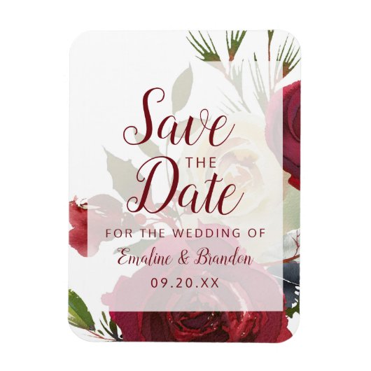 Mistletoe Manor Waterverf Winter Save the Date Magneet (Verticaal)