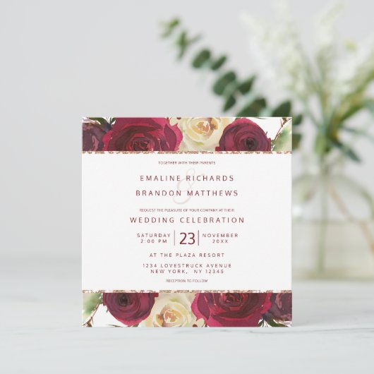 Mistletoe Manor Waterverf Winter Trouwplein Kaart (Staand voorkant)