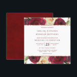 Mistletoe Manor Waterverf Winter Trouwplein Kaart<br><div class="desc">Mistletoe Manor Waterverf Lush Winter Rozen Design met handgeschilderde bloemstukken, Holly Berry Leaves, Pine Spring Foliage. Kleurrijke Marsala, Wijn Merlot Rood, Bourgogne, Ivoor Cream, en Groen. Met Swirly Chic Typography Brush Script Fonts, en Roos Gold Glitter Folie, en Elegant bloemenontwerp Top Border design- Wedding Square Invitations! ~ Controleer mijn winkel...</div>