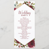 Mistletoe Manor Waterverf Winterhuwelijksceremonie Programmakaart (Achterkant)