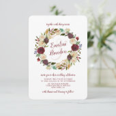 Mistletoe Manor Waterverf Winterkrans bruiloft Kaart (Staand voorkant)