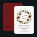 Mistletoe Manor Waterverf Winterkrans bruiloft Kaart<br><div class="desc">Mistletoe Manor Waterverf Lush Winter Rozen Design met handgeschilderde bloemstukken, Holly Berry Leaves, Pine Spring Foliage. Kleurrijke Marsala, Wijn Merlot Rood, Bourgogne, Ivoor Cream, en Groen. Met Swirly Chic Typography Brush Script Fonts, Trendy Flower Wreath en Elegant design lay-out - bruiloft uitnodigingen! ~ Controleer mijn winkel om de volledige bruidssuite...</div>