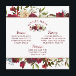 Mistletoe Manor Waterverf Winterplein Diner Menu<br><div class="desc">Mistletoe Manor Waterverf Lush Winter Rozen Design met handgeschilderde bloemstukken, Holly Berry Leaves, Pine Spring Foliage. Kleurrijke Marsala, Wijn Merlot Rood, Bourgogne, Ivoor Cream, en Groen. Met Swirly Chic Typography Brush Script Fonts, en Roos Gold Glitter Folie Elegant Geometric Rectangle Lijst- Wedding Dinner Reception Table Decor Square Menu's! ~ Controleer...</div>