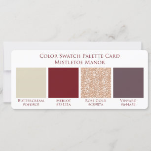 Mistletoe Manor Wedding Color Swatch Palette Kaart