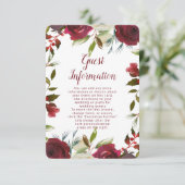 Mistletoe Manor Winter Bloemen bruiloft informatie Informatiekaartje (Staand voorkant)