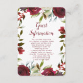 Mistletoe Manor Winter Bloemen bruiloft informatie Informatiekaartje (Voorkant)