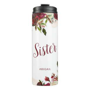 Mistletoe Manor Winter Bloemstuk Persoonlijke Zus Thermosbeker