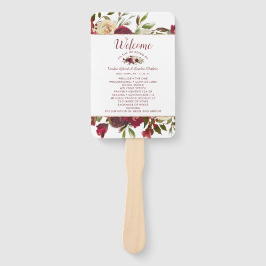 Mistletoe Manor Winter bruiloft ceremonie programm Handwaaier (Voorkant)