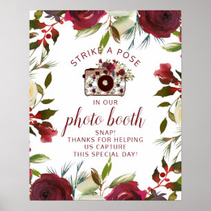 Mistletoe Manor Winter Foto Booth Huwelijksbord Poster