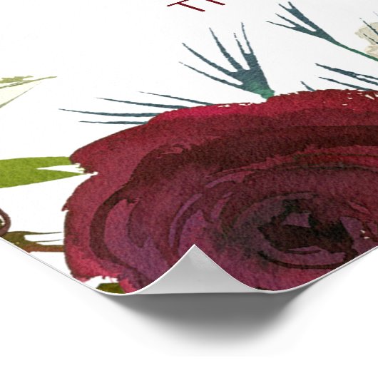 Mistletoe Manor Winter Foto Booth Huwelijksbord Poster (Hoek)