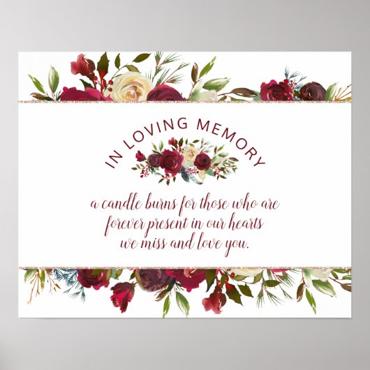 Mistletoe Manor Winter in Loving Memory Sign Poster (Voorkant)