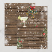 Mistletoe & Margarita Wood Christmas Vrijgezellenf Kaart (Voorkant / Achterkant)