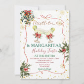 Mistletoe Margaritas Hand getrokken Vakantie Fiest Kaart (Voorkant)