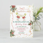 Mistletoe Margaritas Hand getrokken Vakantie Fiest Kaart (Staand voorkant)
