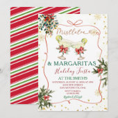 Mistletoe Margaritas Hand getrokken Vakantie Fiest Kaart (Voorkant / Achterkant)