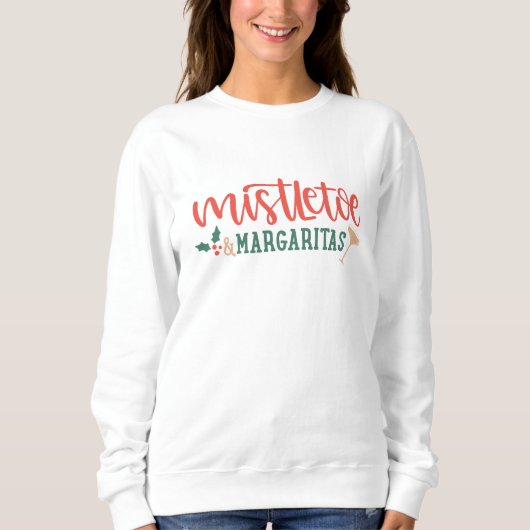 Mistletoe margaritas kerst sweatshirt (Voorkant)