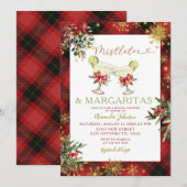 Mistletoe & Margaritas Rode Kerst Vrijgezellenfees Kaart (Voorkant / Achterkant)