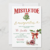 Mistletoe & Margaritas Winter Holiday Fiesta Party Kaart (Voorkant)