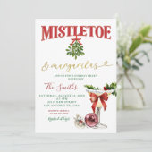 Mistletoe & Margaritas Winter Holiday Fiesta Party Kaart (Staand voorkant)
