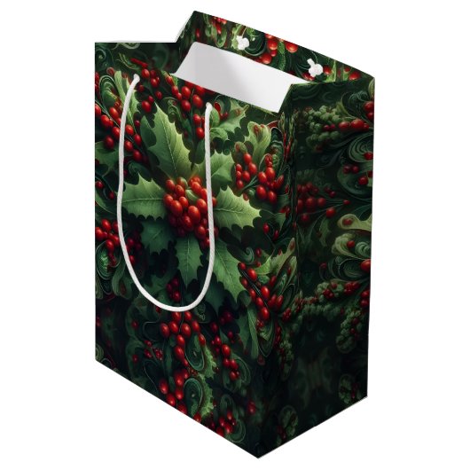 Mistletoe Medium Cadeauzakje (Achterkant Gekanteld)