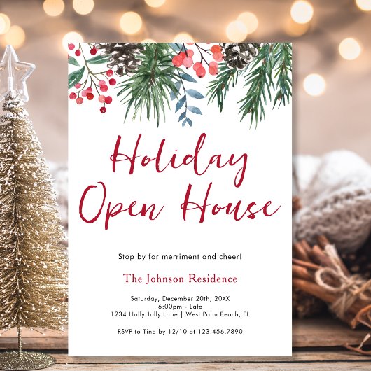 Mistletoe Merriment & Cheer Holiday Open House Kaart