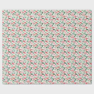 Mistletoe Merry Berry Christmas Waterverf Cadeaupapier