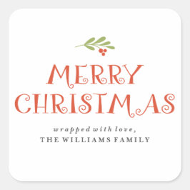 Mistletoe Merry Christmas Cadeau Labels