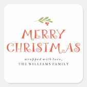 Mistletoe Merry Christmas Cadeau Labels (Voorkant)