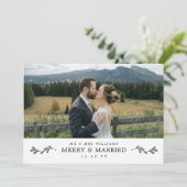 Mistletoe Merry Gehuwd Foto Kerstdank Bedankkaart (Staand voorkant)