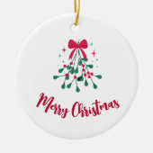 Mistletoe Merry kerst - Gepersonaliseerd Ornament (Voorkant)