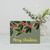 Mistletoe Merry Kerstmis Folie Feestdagen Briefkaart (Staand Voorkant)