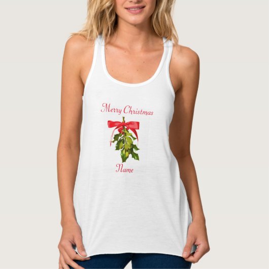 mistletoe merry kersttanktop tanktop (Voorkant)