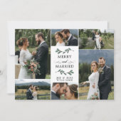 Mistletoe Merry Married Photo Collage Kerstmis Bedankkaart (Voorkant)