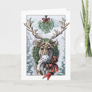 "Mistletoe Messenger", geschikt voor kerstkaarten Feestdagen Kaart