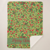 Mistletoe met prettige kerstFeestdagen Sherpa Deken (Voorkant)