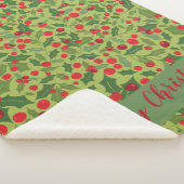 Mistletoe met prettige kerstFeestdagen Sherpa Deken (3/4)