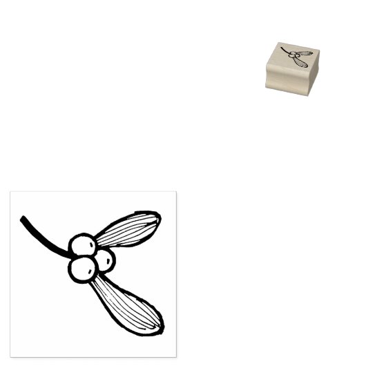 Mistletoe - mini takjes rubberstempel (Gestempeld)