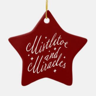 Mistletoe & Miracles Modern Christmas Red Star Keramisch Ornament