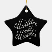 Mistletoe & Miracles Modern Kerstmis Zwarte Ster Keramisch Ornament (Achterkant)