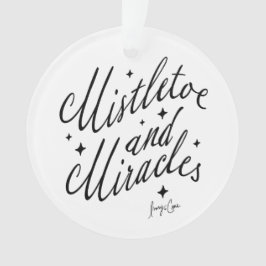 Mistletoe & Miracles Zwart & Wit Ronde Kerstmis Ornament