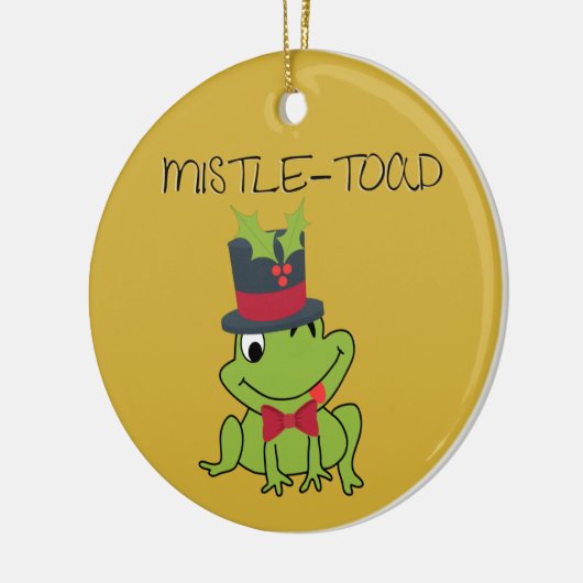 Mistletoe "Mistle-Toad" Funny Ornament (Links)