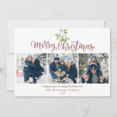 Mistletoe Modern 4 Foto van Merry Kerstmis Feestdagenkaart (Voorkant)