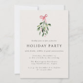 Mistletoe Modern Elegant Christmas Party Holiday Kaart (Voorkant)