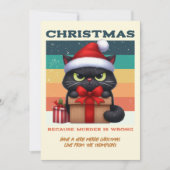 Mistletoe Modern Funny Cat Retro Christmas Photo Feestdagenkaart (Voorkant)