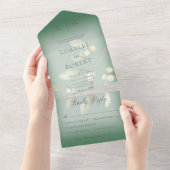 Mistletoe Modern Pine Green Dinner All In One Uitnodiging (Afscheurbaar)